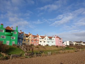Thorpeness houses by the beach